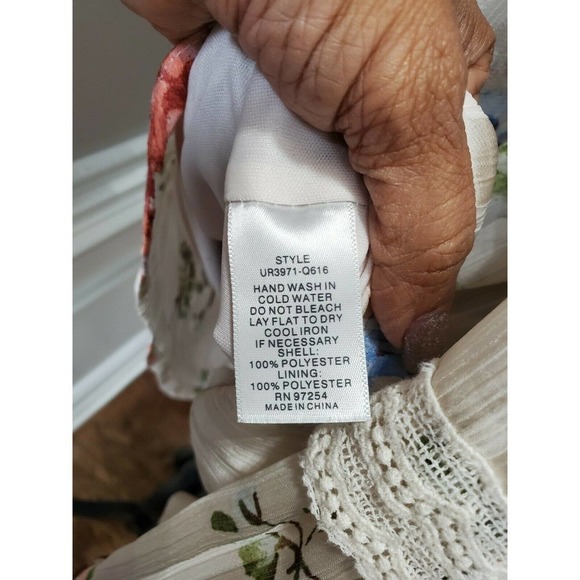 One Love Women's Multicolor Polyester Round Neck Long Sleeve Ruffle Top Size S - Picture 9 of 11